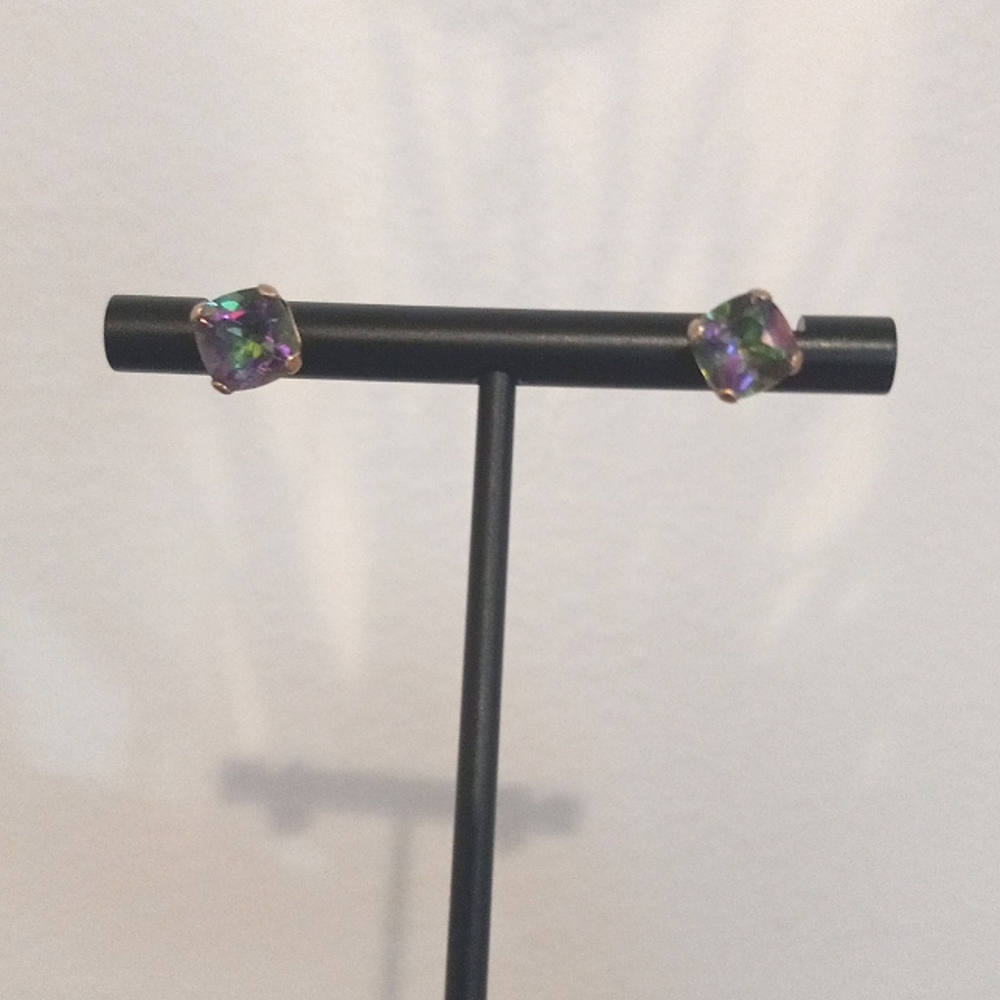 10K mystic topaz earrings - Picture 7 of 8